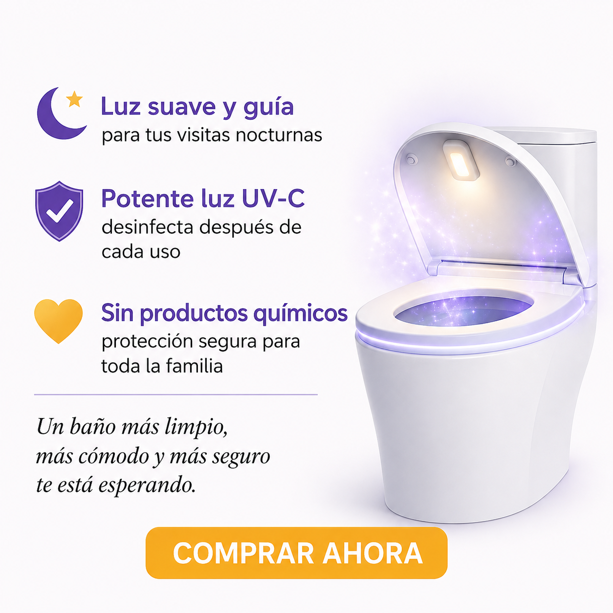 Purificador UV con Luz Nocturna para Inodoro