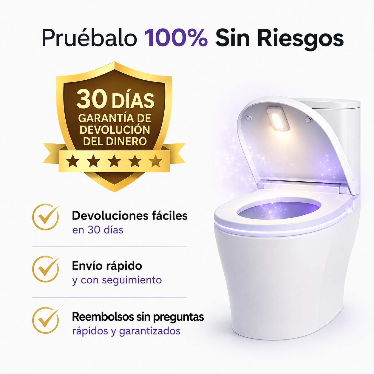 Purificador UV con Luz Nocturna para Inodoro